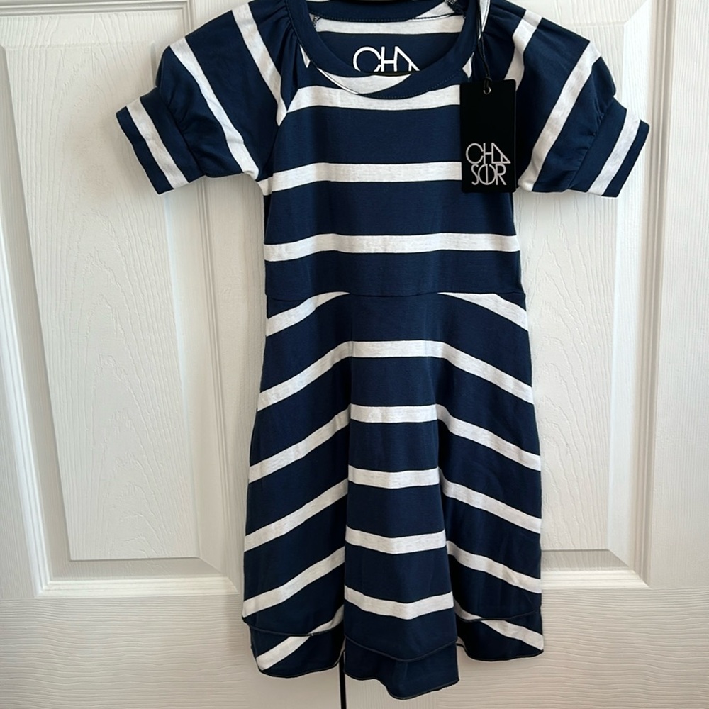 NWT, Chaser, Girls, Comfy Puff Shoulder Layered Dress